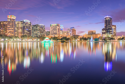 Orlando, Florida, USA downtown city skyline from Eola Park © SeanPavonePhoto