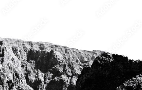 Mountain landscape on a white background (Madeira, Portugal, Europe) © Tommaso