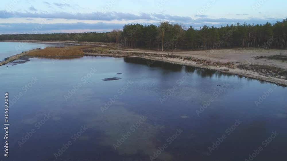 span along the riverbank with a beautiful forest and reeds. clear water and picturesque stones on the shore span along the riverbank with a beautiful forest and reeds. clear water and picturesque stones on the shore