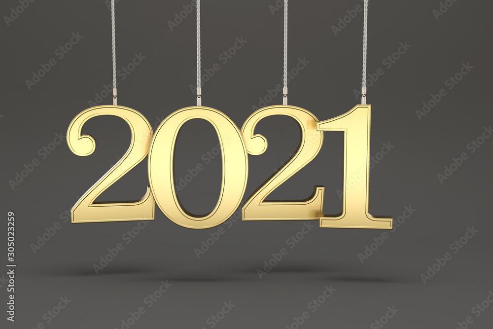 New Year 2021 Creative Design Concept - 3D Rendered Image	