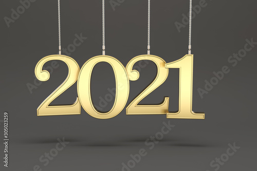 New Year 2021 Creative Design Concept - 3D Rendered Image	