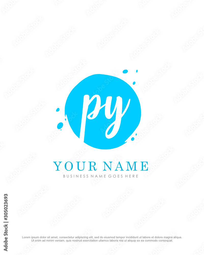 Obraz premium P Y PY initial splash logo template vector. A logo design for company and identity business.