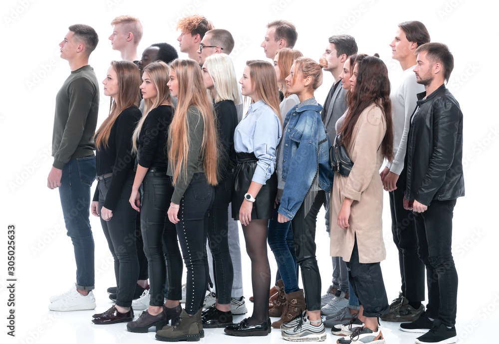 group of young people standing behind each other