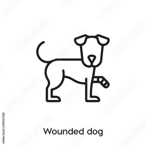 wounded dog icon vector sign symbol