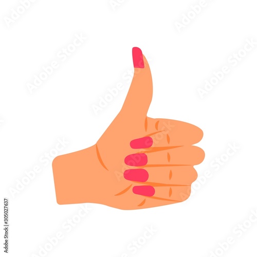 Women's hand, finger up. The fight for the right to equality. Girl power concept illustration. Icon vector