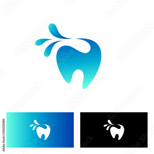 dental and water drop logo design