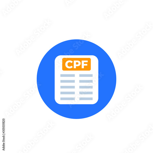 CPF file vector round icon photo