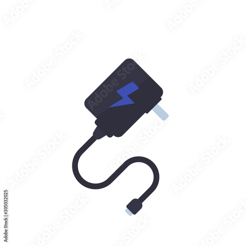 Mobile charger on white, vector illustration