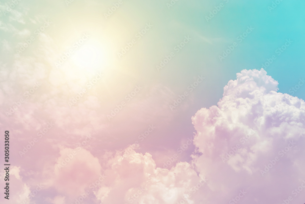 Fototapeta słoneczny chmura niebo fantasy kolorowy pastelowy kolor tła
