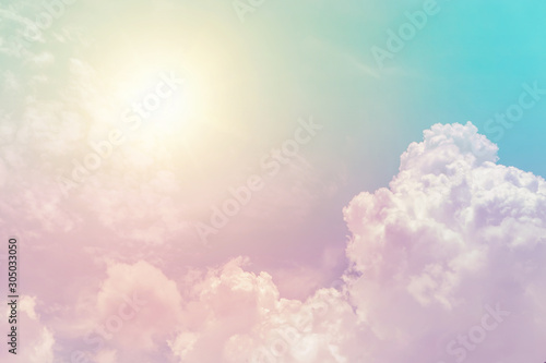 Принти на полотні sunny cloud sky fantasy colorful pastel color for background