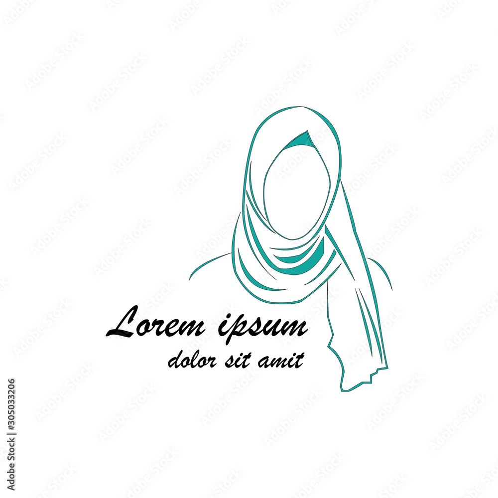 Women wearing hijab icon. Avatar icon in flat style. Muslim woman ...