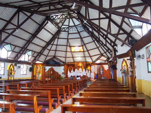 Inside the church, Santa Cruz Island (Isla Santa Cruz) is one of the Galápagos Islands, Ecuador