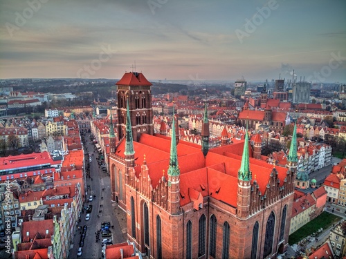 gdansk st. marys cathedral from above