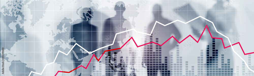 Red and White Stock Market Graph. Web header or banner. Red and White Stock Market Graph. Web header or banner.