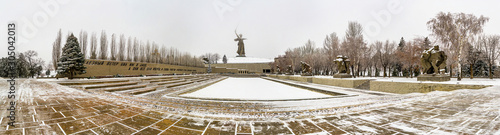 Panorama of The Motherland Calls Statue, Memorial Complex, Volgograd, Russia photo