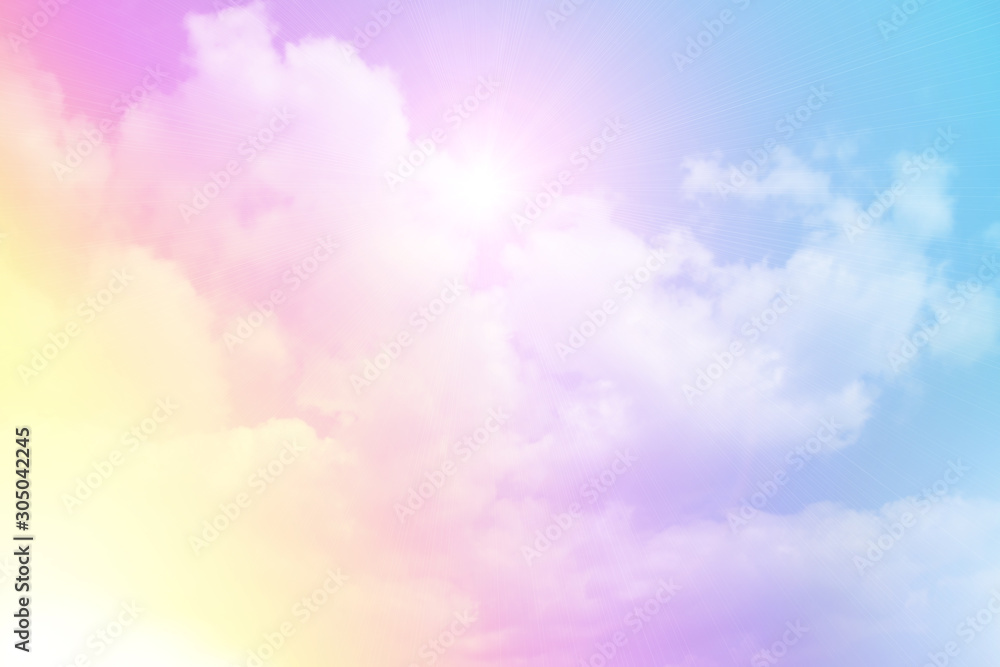 Soft sky and cloudy in gradient pastel,sky and clouds with sunlight,sky and clouds background in sweet color with copy space,concept sky clouds pastel background wallpaper