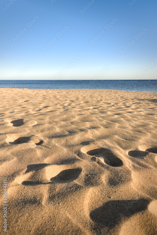 footprints in sand at beach