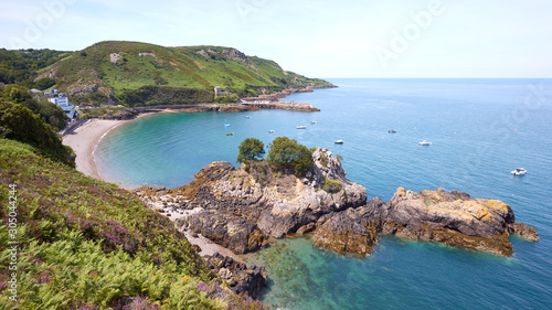Bouley Bay is a small harbour and stony beach in the north of Jersey