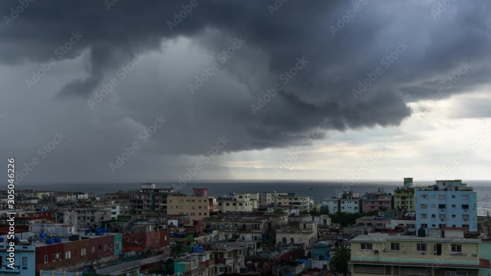 Beautiful Aerial Time Lapse of the Havana City, Capital of Cuba, during a dramatic and storm cloudy day. Beautiful Aerial Time Lapse of the Havana City, Capital of Cuba, during a dramatic and storm cloudy day.