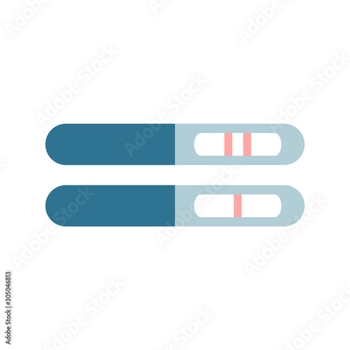 Pregnancy and unpregnancy test flat icon isolated on the white background