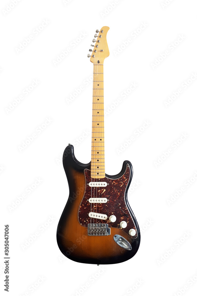 Naklejka premium gitara elektryczna na białym tle