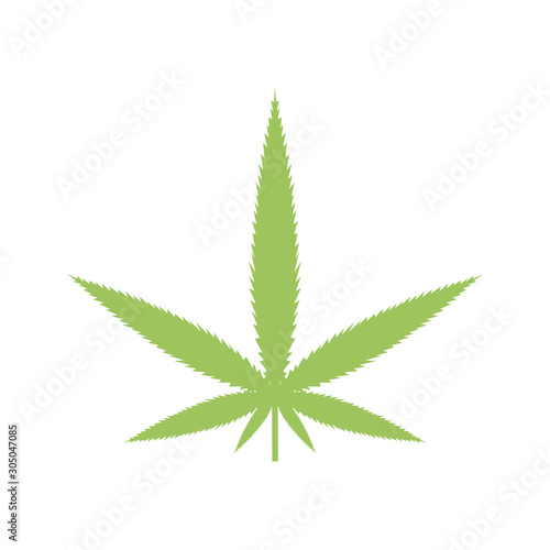 Cannabis leaf icon illustration isolated in the white background