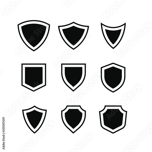 set of shield logo icon design vector illustration