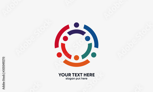 Global Community Logo. Community human Logo template vector. Community health care. Abstract Community logo