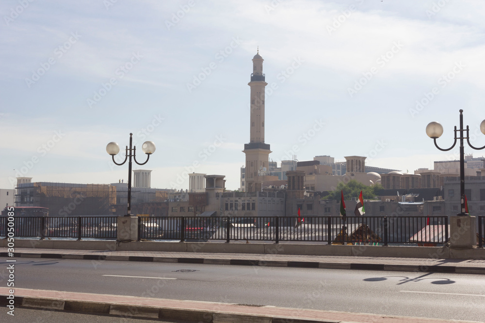 Fototapeta premium Deira historic district in Dubai facing the creek