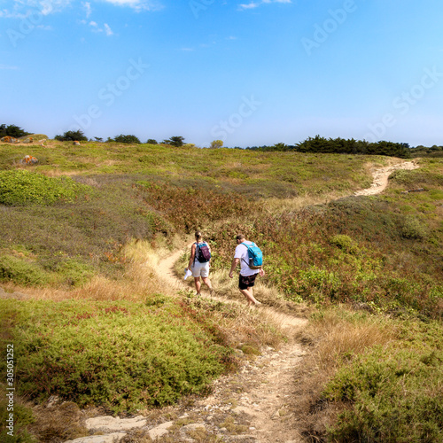 Couple walking in nature