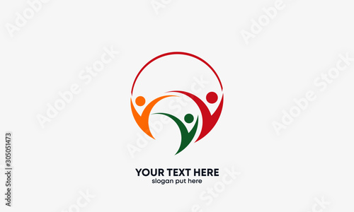 Global Community Logo. Community human Logo template vector. Community health care. Abstract Community logo