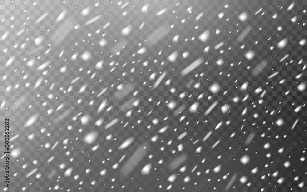 Fotografie Snow falling on transparent backdrop