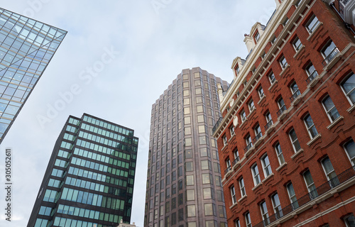 Mix of old and modern buildings in the city of London