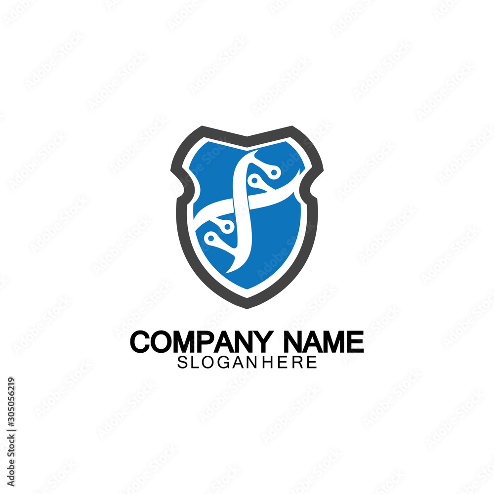 DNA shield logo icon design-vector DNA shield logo icon design-vector