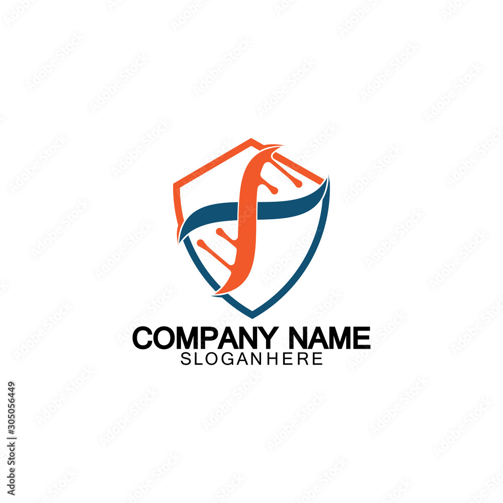 DNA shield logo icon design-vector DNA shield logo icon design-vector