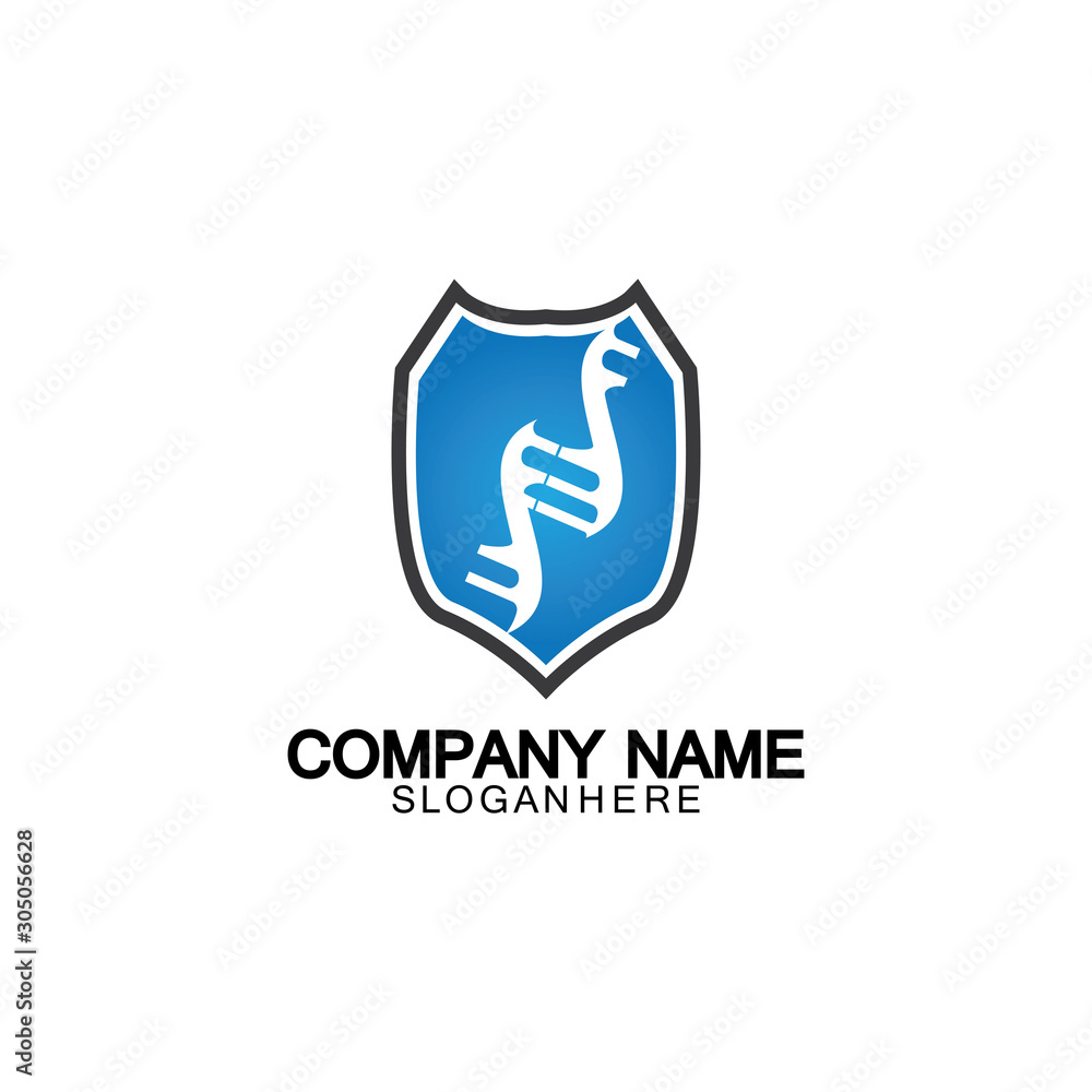 DNA shield logo icon design-vector DNA shield logo icon design-vector