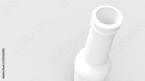 3d rendering of a white bottle isolated in studio backgorund