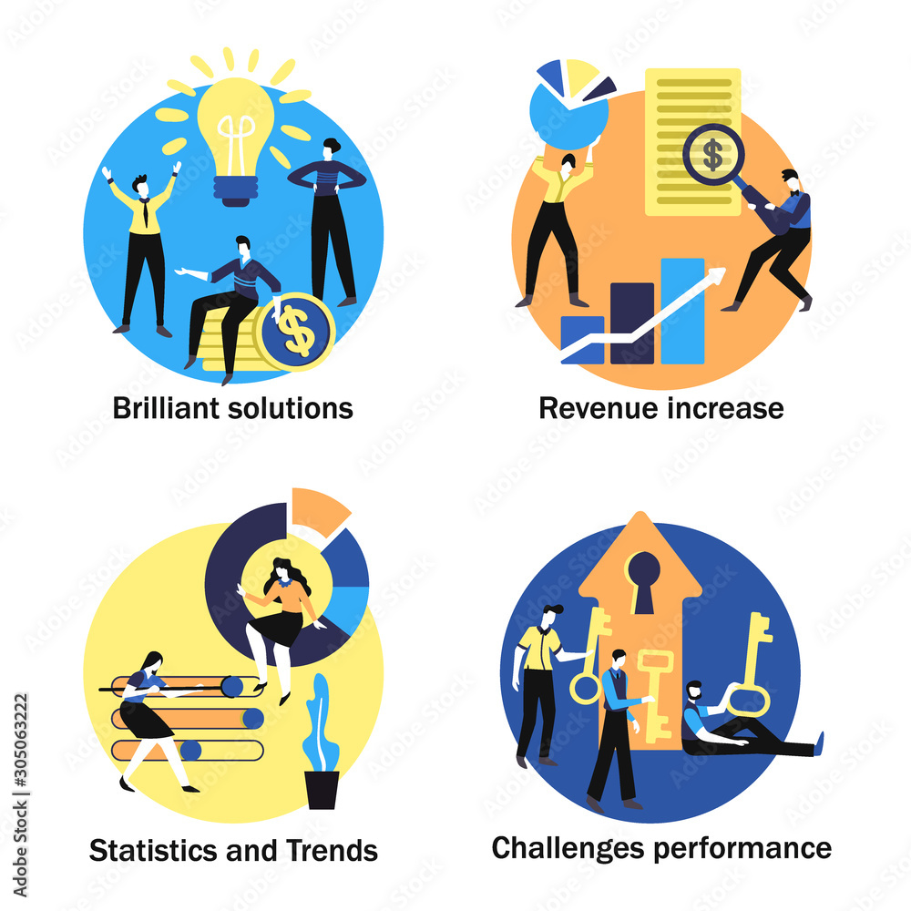 Fototapeta premium Business Analytics Concept Set