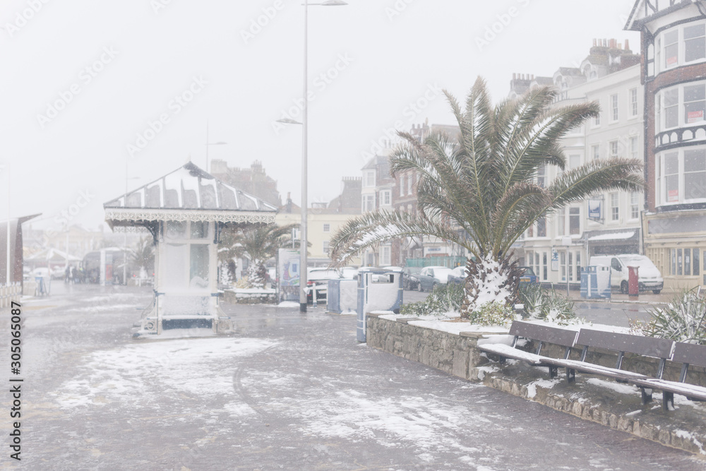 Fototapeta premium Snow in Weymouth