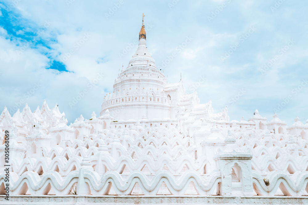 famous mya thein than white pagoda at mingun, myanmar. famous mya thein than white pagoda at mingun, myanmar.