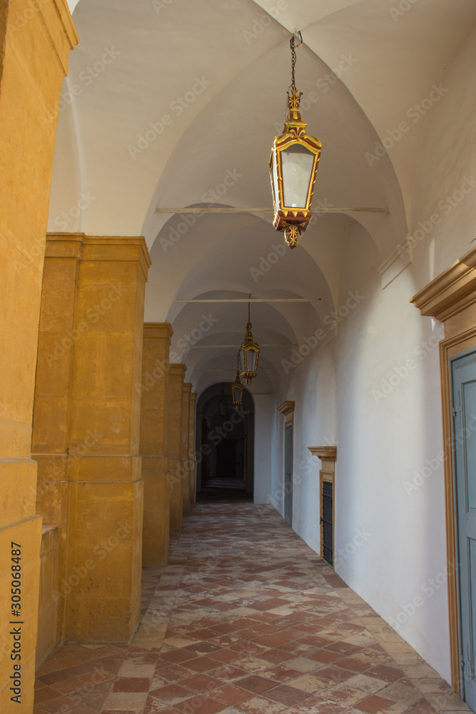 Hallway at Eggenberg Palace, the most significant Baroque palace complex in the Austrian province of Styria