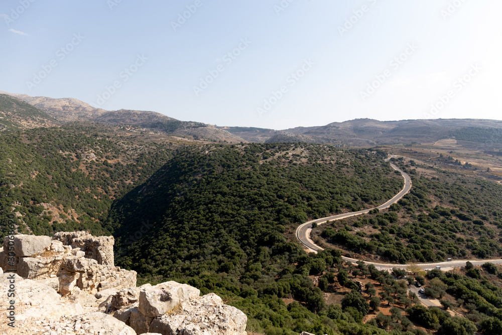 View from Nimrod Fortess in Golan Heights, Israel