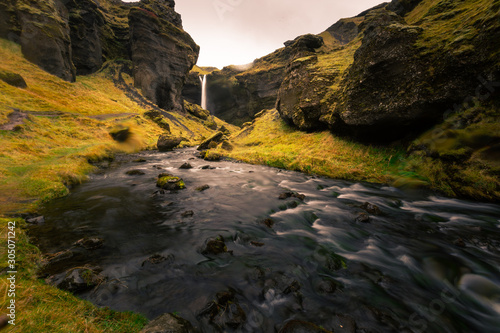 Kvernufoss waterfall in South Iceland. photo