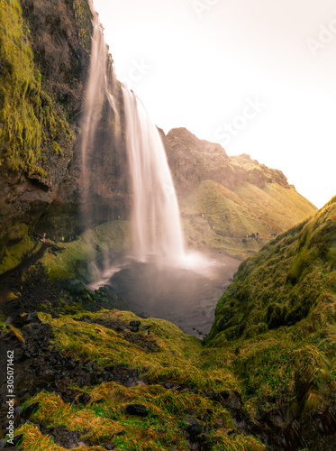 Seljalandsfoss waterfall in South Iceland.