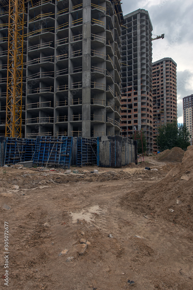 Ukraine, Brovary September 7, 2017 construction of a residential complex Ukraine, Brovary September 7, 2017 construction of a residential complex