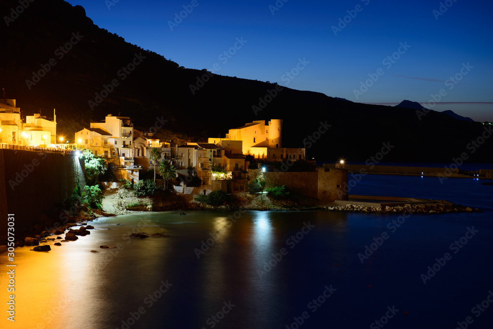 The Castle of Castellammare del Golfo by Night (Trapani, Sicily)