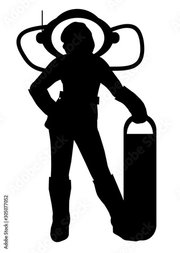 Woman Astronaut In A Space Suit