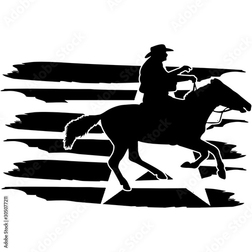 CowboyRancherRodeo flag, American Flag, Fourth of July, 4th of July, Patriotic, Cricut Silhouette Cut File, Cutting file