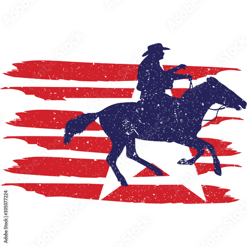 CowboyRancherRodeo  flag, American Flag, Fourth of July, 4th of July, Patriotic, Cricut Silhouette Cut File, Cutting file