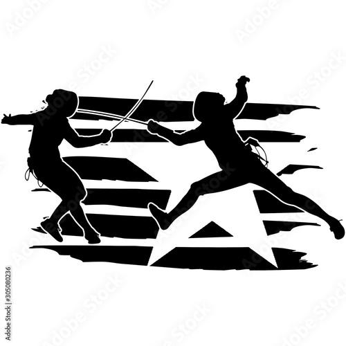Fencing flag, American Flag, Fourth of July, 4th of July, Patriotic, Cricut Silhouette Cut File, Cutting file